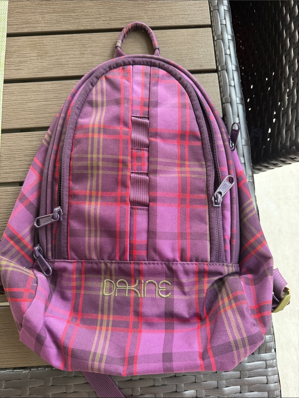 Dakine Purple Plaid Daypack